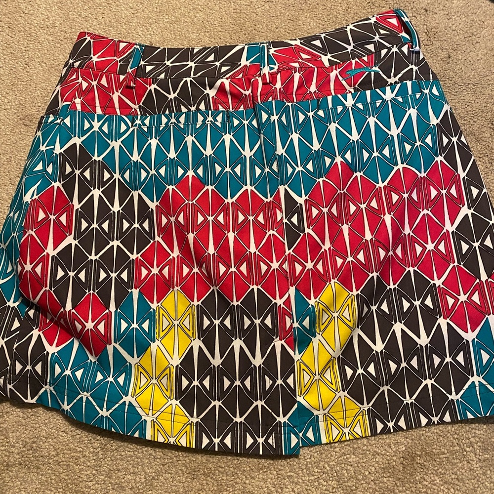 Multi colored golf skirt.